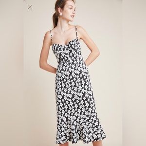 NWT Anthropologie - Hutch Black White Daisy Midi Dress